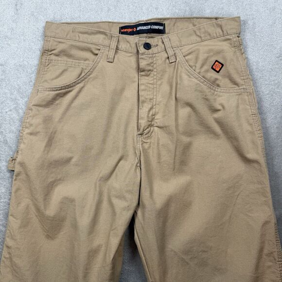 Wrangler Advanced Comfort Jeans Men’s 33x34 Tan Cotton Fire Resistance Carpenter - Picture 3 of 12